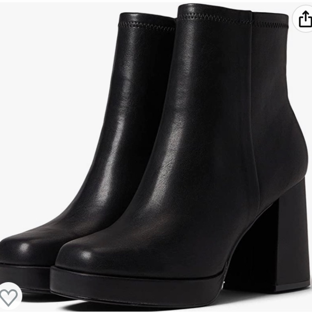 Steve Madden Womens Kaleb Faux Leather Square Toe Ankle Boots